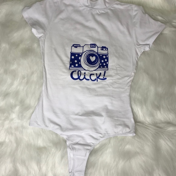 Mock Neck  Bodysuit with Graphic - Picture 3 of 3